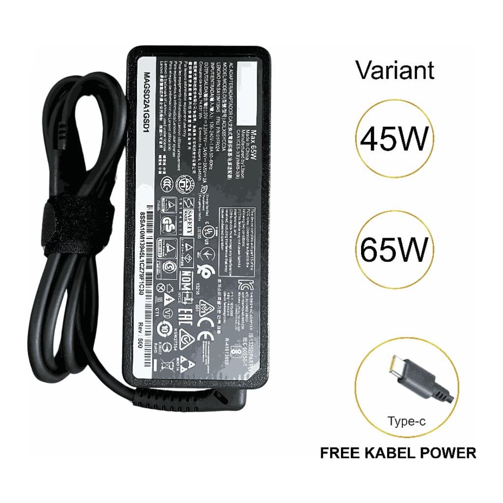 Adaptor Laptop untuk Lenovo 20V Type-C