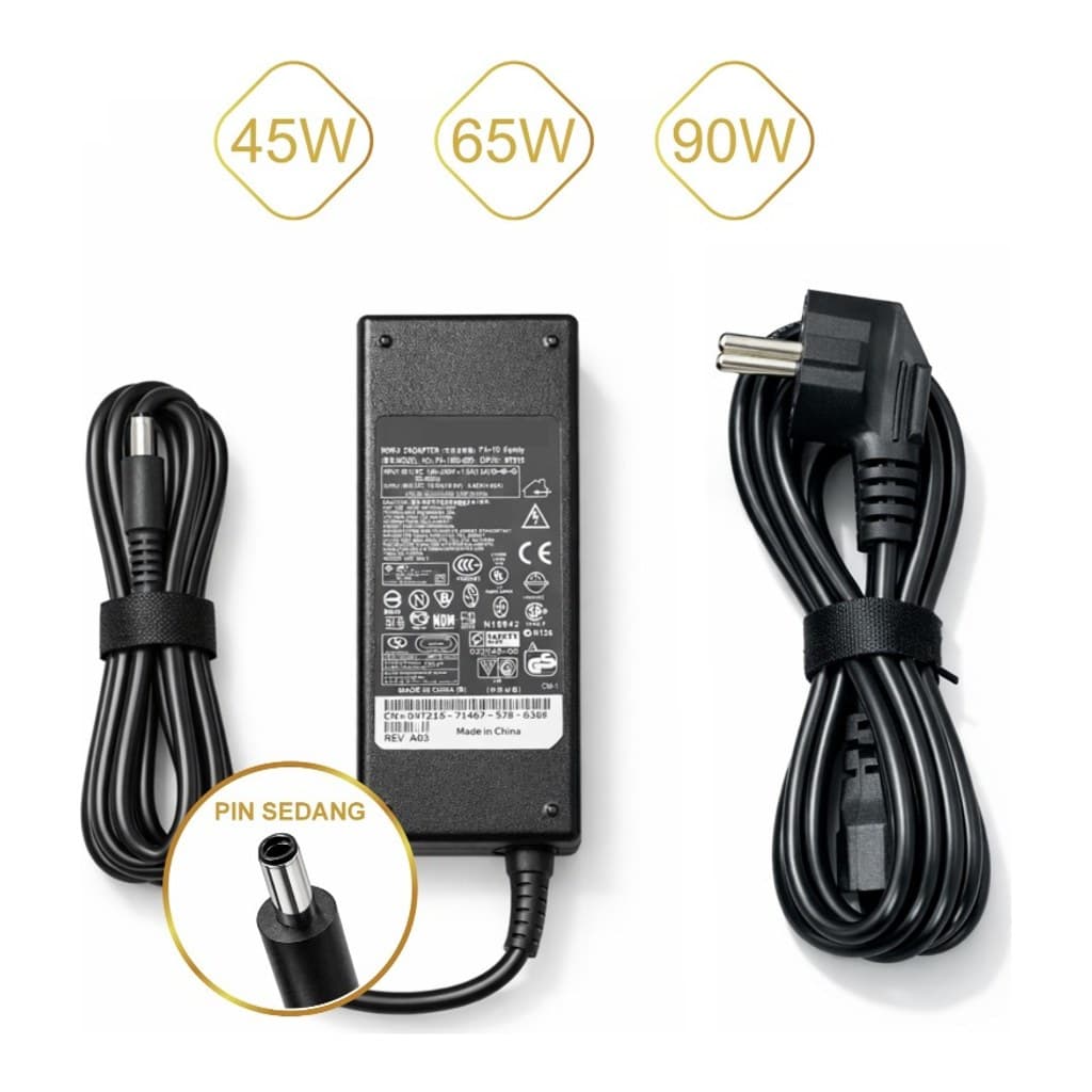 Adaptor Laptop untuk Dell 19,5V Colokan 4,5 x 3,0 mm