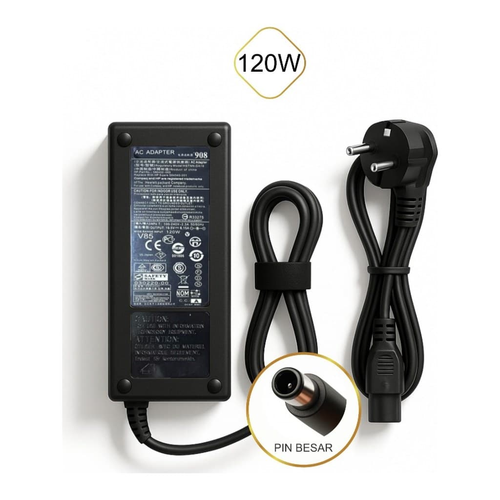 Adaptor Laptop untuk HP 19V Colokan 7,4 x 5,0 mm, foto 2