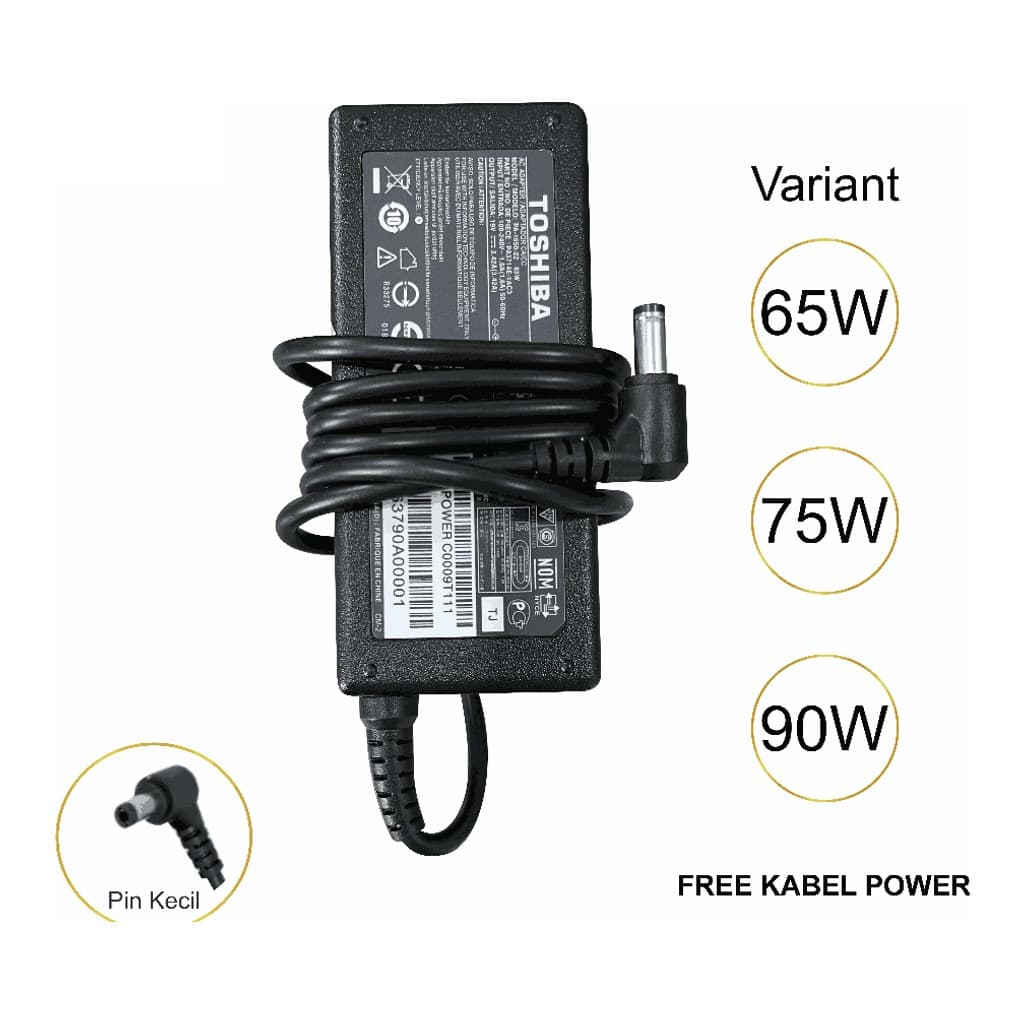Adaptor Laptop untuk Toshiba 19V Colokan 5,5 x 2,5 mm