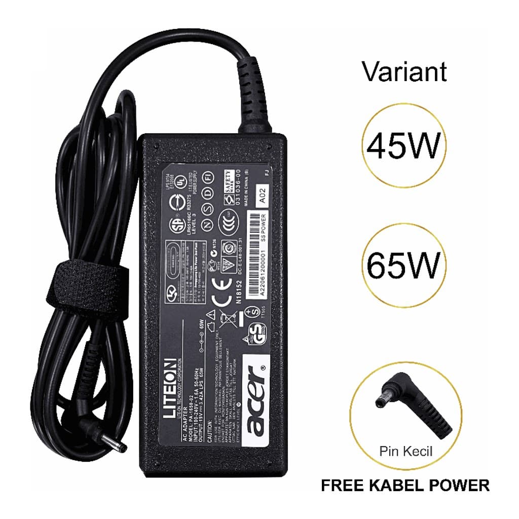 Adaptor Laptop untuk Acer 19V Colokan 3,0 x 1,1 mm