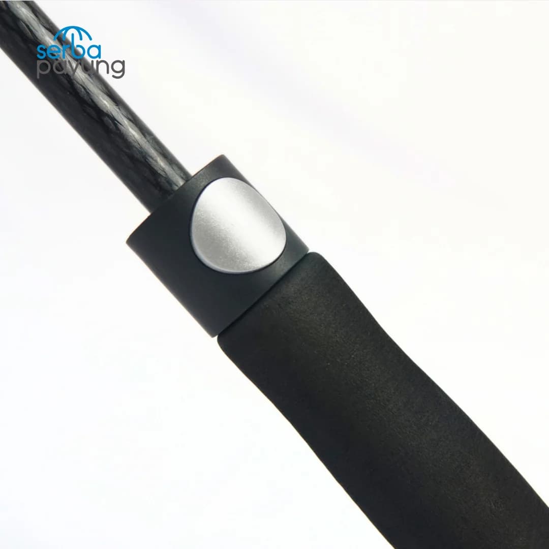 Payung Golf Otomatis Fiber Gagang Hitam 135 cm, foto 2