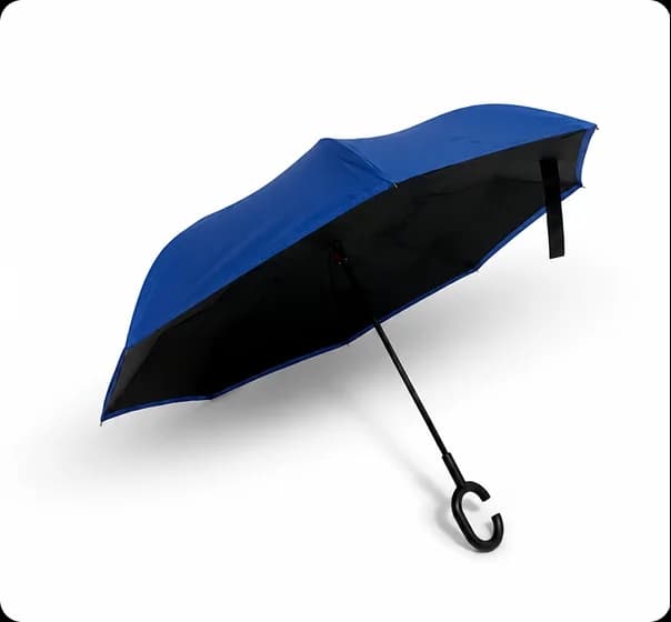 Payung Terbalik Kazbrella Dalam Hitam Luar Warna 115 cm